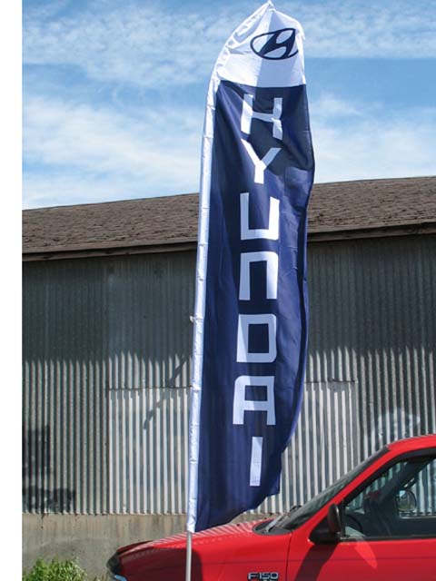 Auburn Tigers Tall Team Swooper Flag With Pole Kit - Double Sided, 8.5' X 2.5' Flag, 11.5' Pole