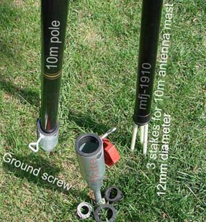 ground screw for 33 feet MFJ-1910 atenna mast